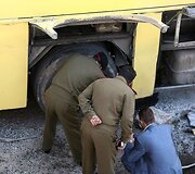 Damaske sprogo autobusas su maldininkais 