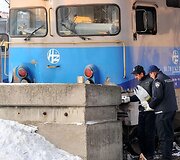 Keleivinis traukinys po susidūrimo