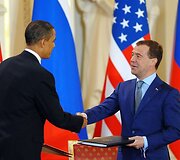 B.Obama ir D.Medvedevas 