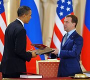 B.Obama ir D.Medvedevas 