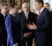 B.Obama ir D.Medvedevas 