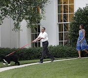 B.Obama vedžioja &scaron;unį