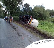 Lenkų pienovežio avarija Pagėgiuose 