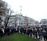 Protesto Vengrijoje akimirkos