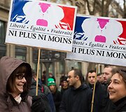 Homoseksualų santuokų rėmėjai i&scaron;ėjo į Paryžiaus gatves
