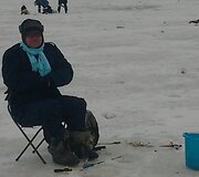 Žūklautojai ant Kur&scaron;ių marių