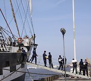 Klaipėdoje vie&scaron;i vienas didžiausių pasaulyje burlaivių &bdquo;Kruzenshtern&ldquo;