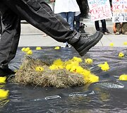 Vilniaus psichosocialinės reabilitacijos centro protesto akimirkos