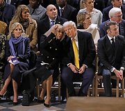 Brigitte Macron ir Donaldas Trumpas
