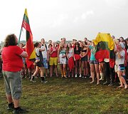 Lietuviai festivalyje &bdquo;Heineken Open&lsquo;er&ldquo; giedojo Lietuvos himną