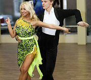 Eglė Straleckaitė su partneriu Richardu Elgičiu