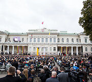 Popiežiaus susitikimas su visuomene S.Daukanto aik&scaron;tėje