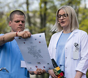 Medikų eisenos akimirka