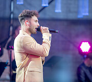 Vaido Baumilos ir pučiamųjų orkestro koncerto akimirka