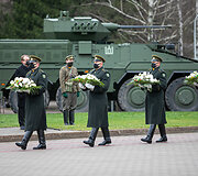 Lietuvos kariuomenės pajėgų vėliavų pakėlimo ceremonija Lietuvos didžiojo kunigaik&scaron;čio Gedimino &scaron;tabo batalione