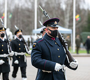 Lietuvos kariuomenės pajėgų vėliavų pakėlimo ceremonija Lietuvos didžiojo kunigaik&scaron;čio Gedimino &scaron;tabo batalione