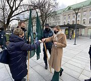 Pareigūnų akcija prie Vyriausybės