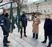Pareigūnų akcija prie Vyriausybės