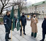 Pareigūnų akcija prie Vyriausybės