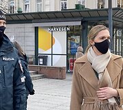 Pareigūnų akcija prie Vyriausybės