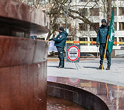 Pareigūnų akcija prie Vyriausybės