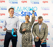 &bdquo;Plaukimo &scaron;eimos&ldquo; baseino atidarymas: Antanas Kemė&scaron;is, Giedrė Visockytė, Romas Teličėnas