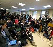 Automaidano lyderio ukrainiečio Dmytro Bulatovo spaudos konferencija