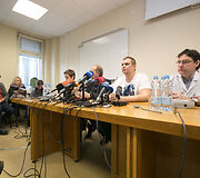 Automaidano lyderio ukrainiečio Dmytro Bulatovo spaudos konferencija
