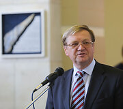 Pano-mozaika &bdquo;Svajonės-kelionės&ldquo; Vilniaus geležinkelio stotyje pristatymas.