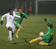 Europos jaunimo (U-21) čempionato atrankos rungtynėse Lietuvos jaunimo rinktinė susitiko su Anglijos futbolininkais.
