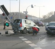 Vilniuje vėl nuverstas &scaron;viesoforas