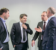 I&scaron; kairės: Marius Horbačauskas, Dainius Smailys, Saulius Galadauskas, Rolandas Vir&scaron;ilas