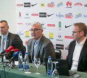I&scaron; kairės: Mindaugas &Scaron;pokas, Jonas Kazlauskas, Linas Kunigėlis
