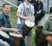 Jubiliejinę Gatvės muzikos dieną Vilniuje vainikavo &bdquo;Drum2gether&ldquo; improvizacija