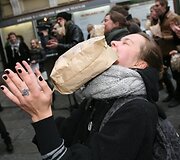 Protesto akcijos akimirka