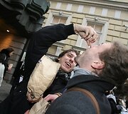 Protesto akcijos akimirka