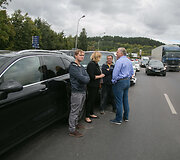 Vilniaus centre vienas po kito susidūrė 4 automobiliai