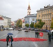 Vilniuje žvakučių akcija organų donorams pagerbti