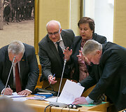 Lietuvos valstiečių ir žaliųjų sąjungos frakcijos posėdyje.