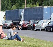 Medininkų pasienio poste kelių kilometrų eilės