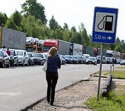 Medininkų pasienio poste kelių kilometrų eilės