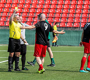 Futbolo rungtynių Vytaro Radzevičiaus 50-mečio proga akimirka