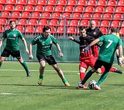 Futbolo rungtynių Vytaro Radzevičiaus 50-mečio proga akimirka