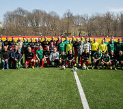 Futbolo rungtynių Vytaro Radzevičiaus 50-mečio proga akimirka