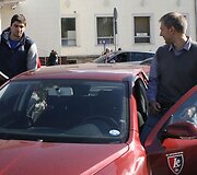 Predragas Samardžiskis ir &bdquo;Lietuvos ryto&ldquo; klubo direktorius Martynas Purlys