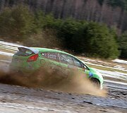 &bdquo;OKarte Autosporta Akademija&ldquo; organizuotų &bdquo;Ford Fiesta R2&ldquo; bandymų Latvijoje akimirka