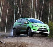 &bdquo;OKarte Autosporta Akademija&ldquo; organizuotų &bdquo;Ford Fiesta R2&ldquo; bandymų Latvijoje akimirka