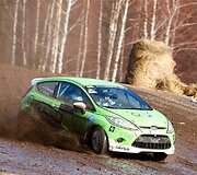 &bdquo;OKarte Autosporta Akademija&ldquo; organizuotų &bdquo;Ford Fiesta R2&ldquo; bandymų Latvijoje akimirka