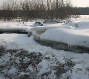 Ledų sangrūdos &scaron;alia kelio ruožo &Scaron;ilutė-Rusnė.