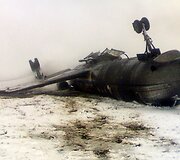 Apvirtęs Tu-134 keleivinis lėktuvas